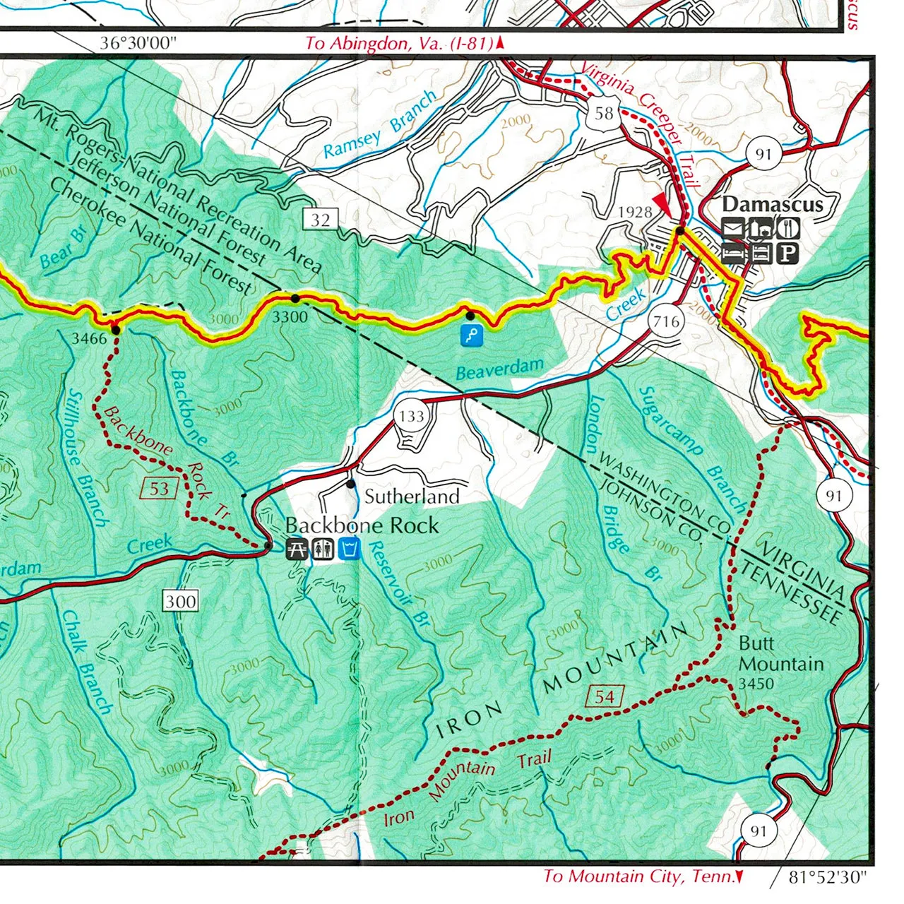 Appalachian Trail Maps Tennessee-North Carolina