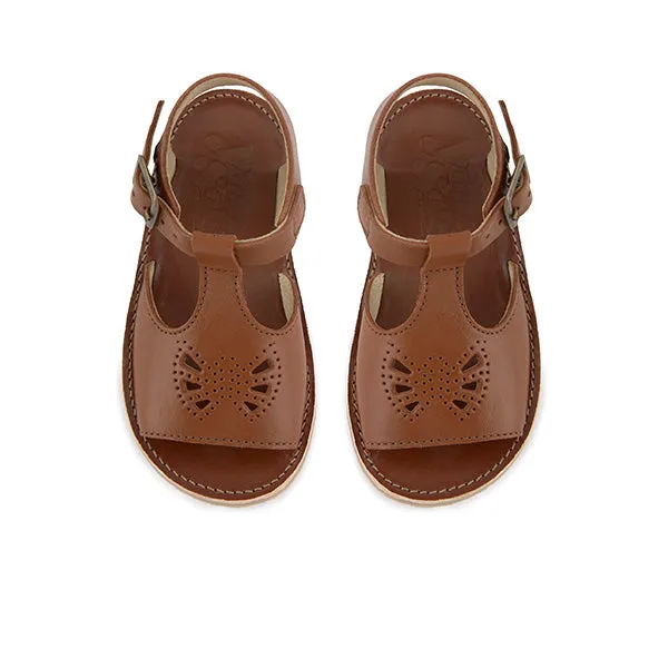 Belle T-Bar Kids Sandal Chestnut Brown Leather