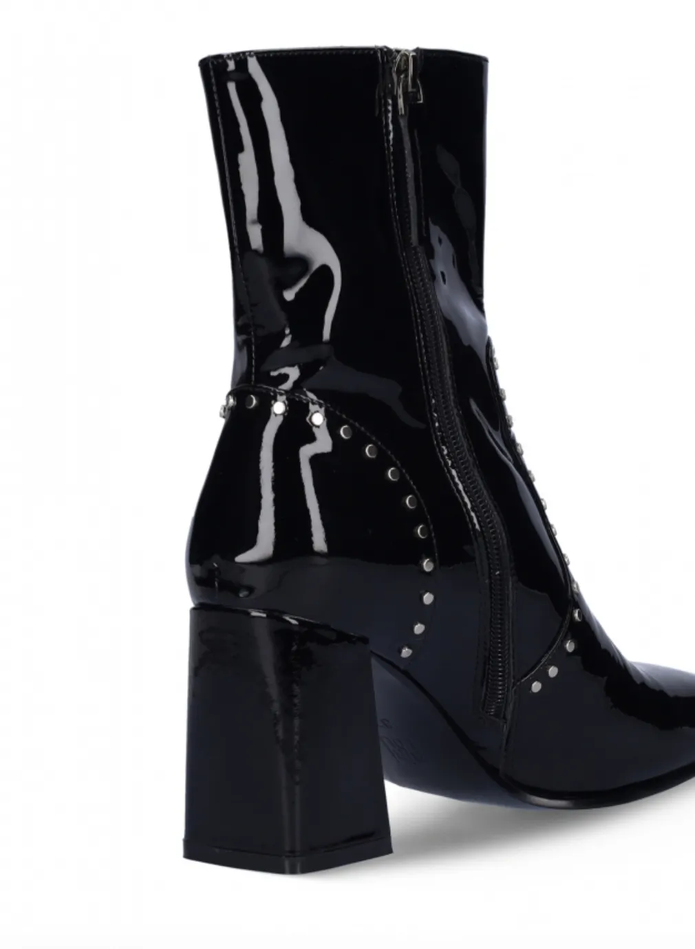 Bibi Lou Patent Stud Block Heel Boot