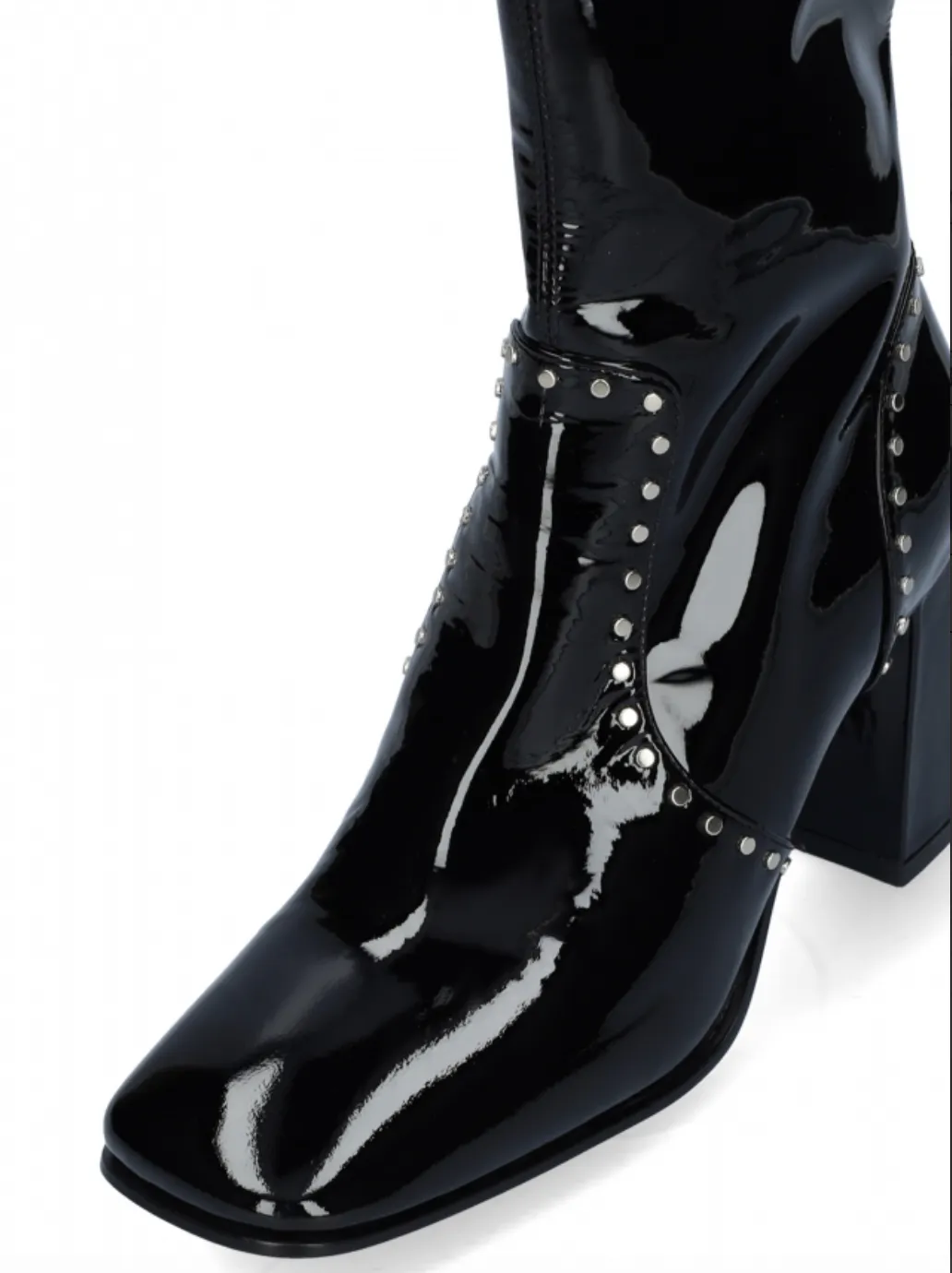 Bibi Lou Patent Stud Block Heel Boot