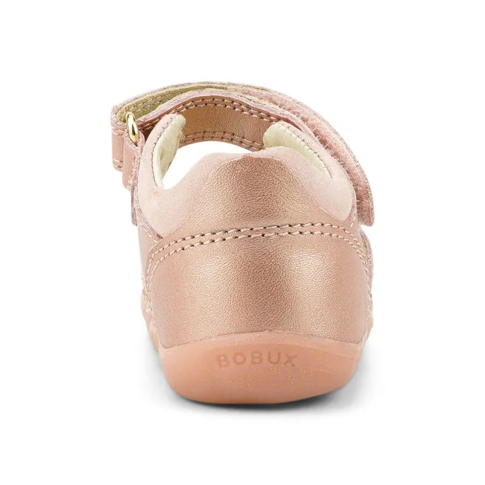 Bobux Step Up Gem Sparkle Leather Toddlers Sandal Rose Gold