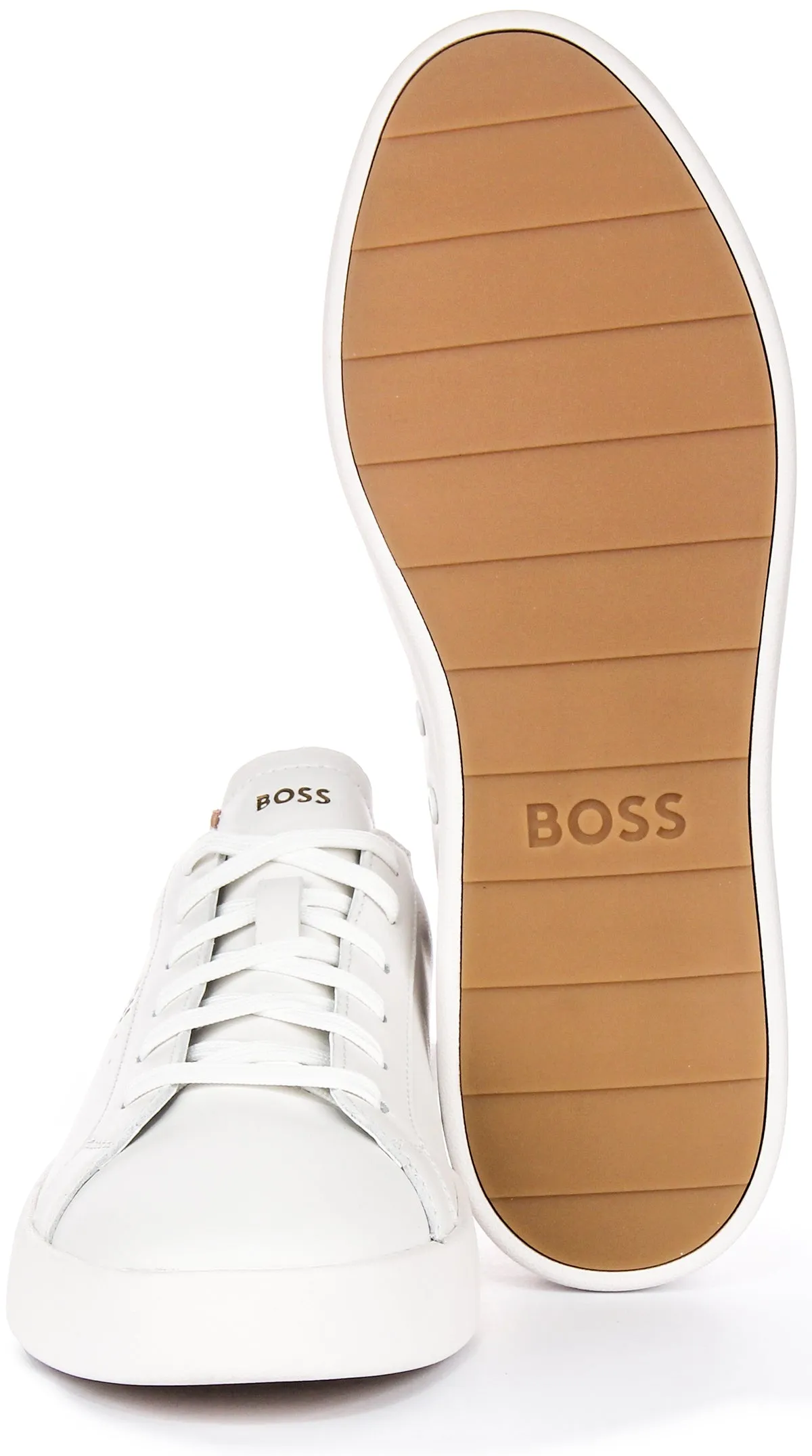 Boss Belwar Tennis Leather In White For Men