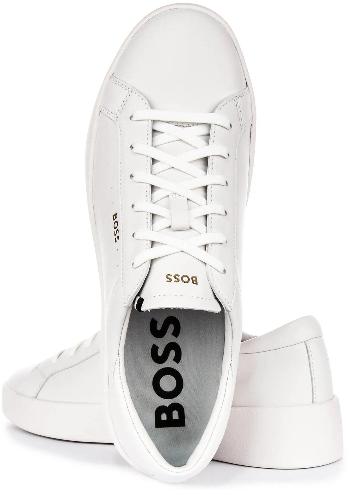 Boss Belwar Tennis Leather In White For Men