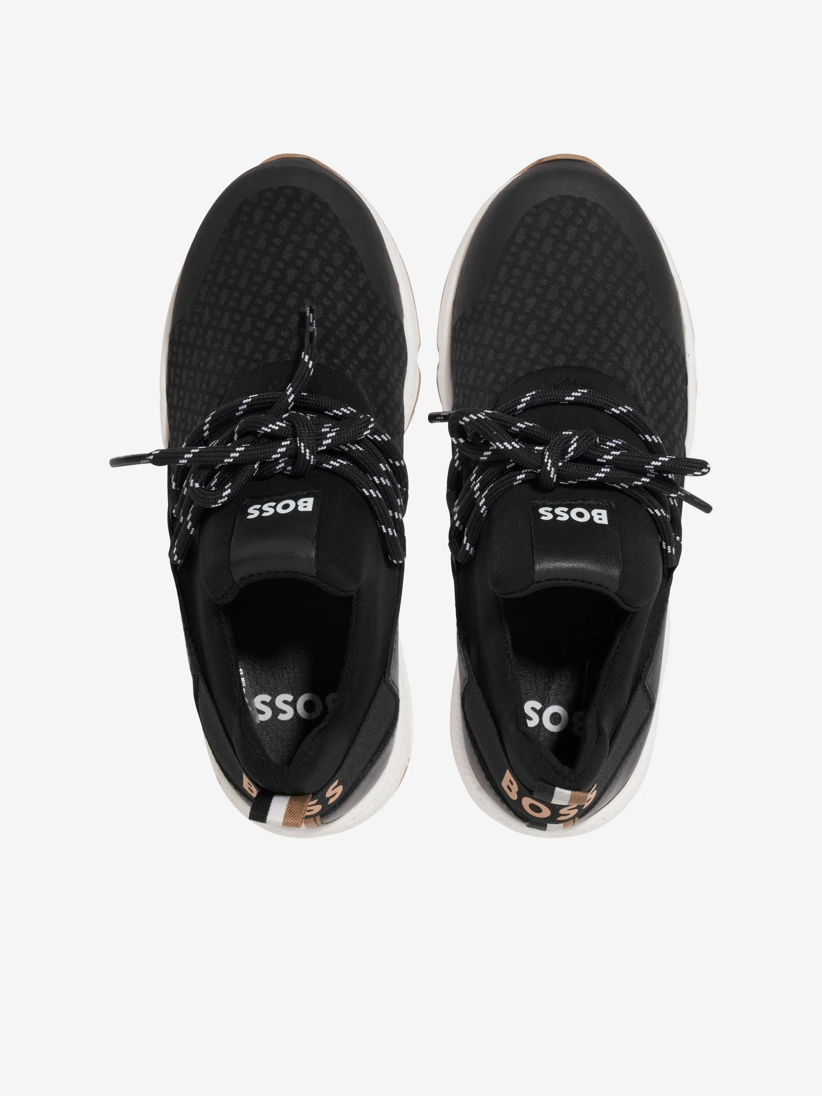 BOSS Boys Monogram Trainers in Black