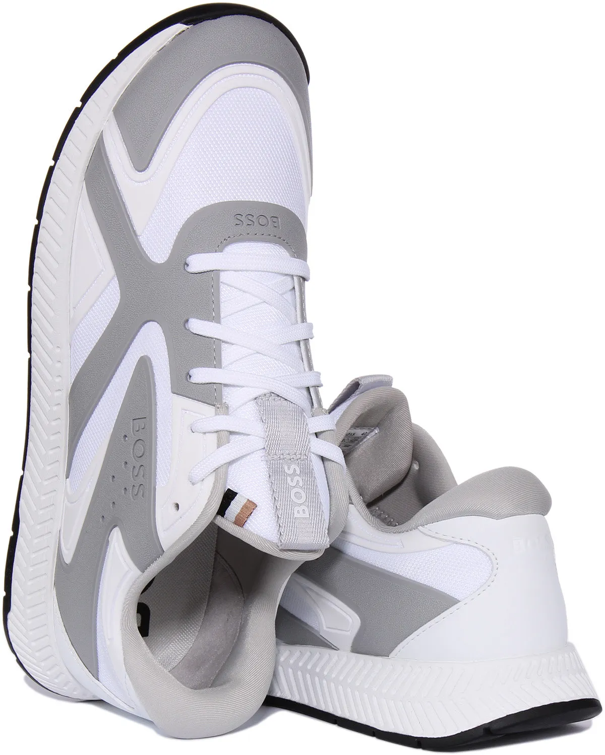 Boss Titanium Runner In White Grey For Men