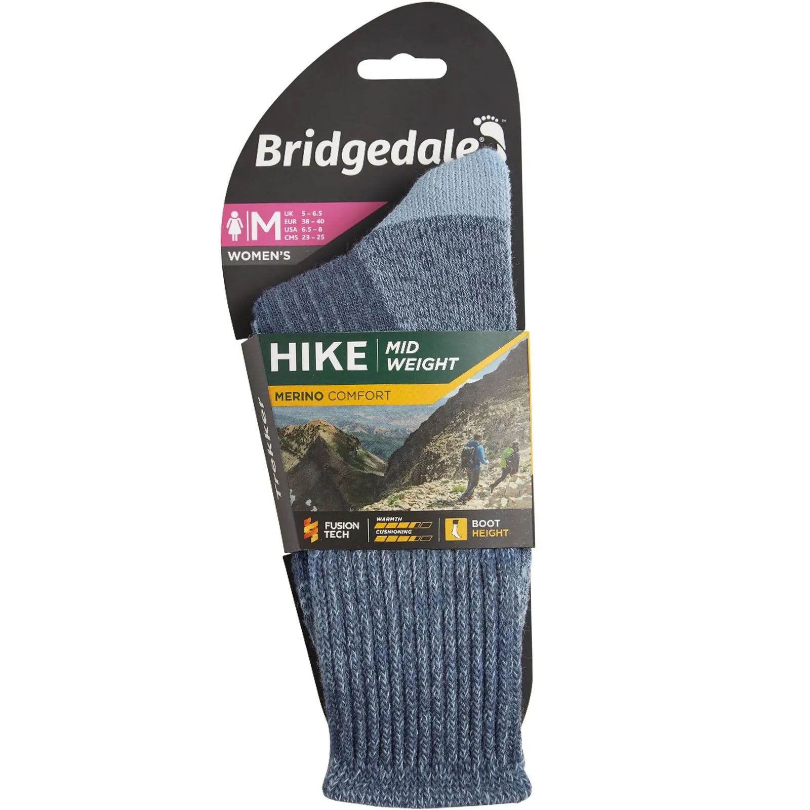 Bridgedale Womens Midweight Merino Comfort Walking Socks