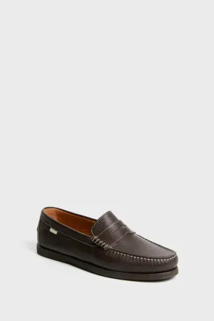 Chocolate Pebbled Penny Loafer