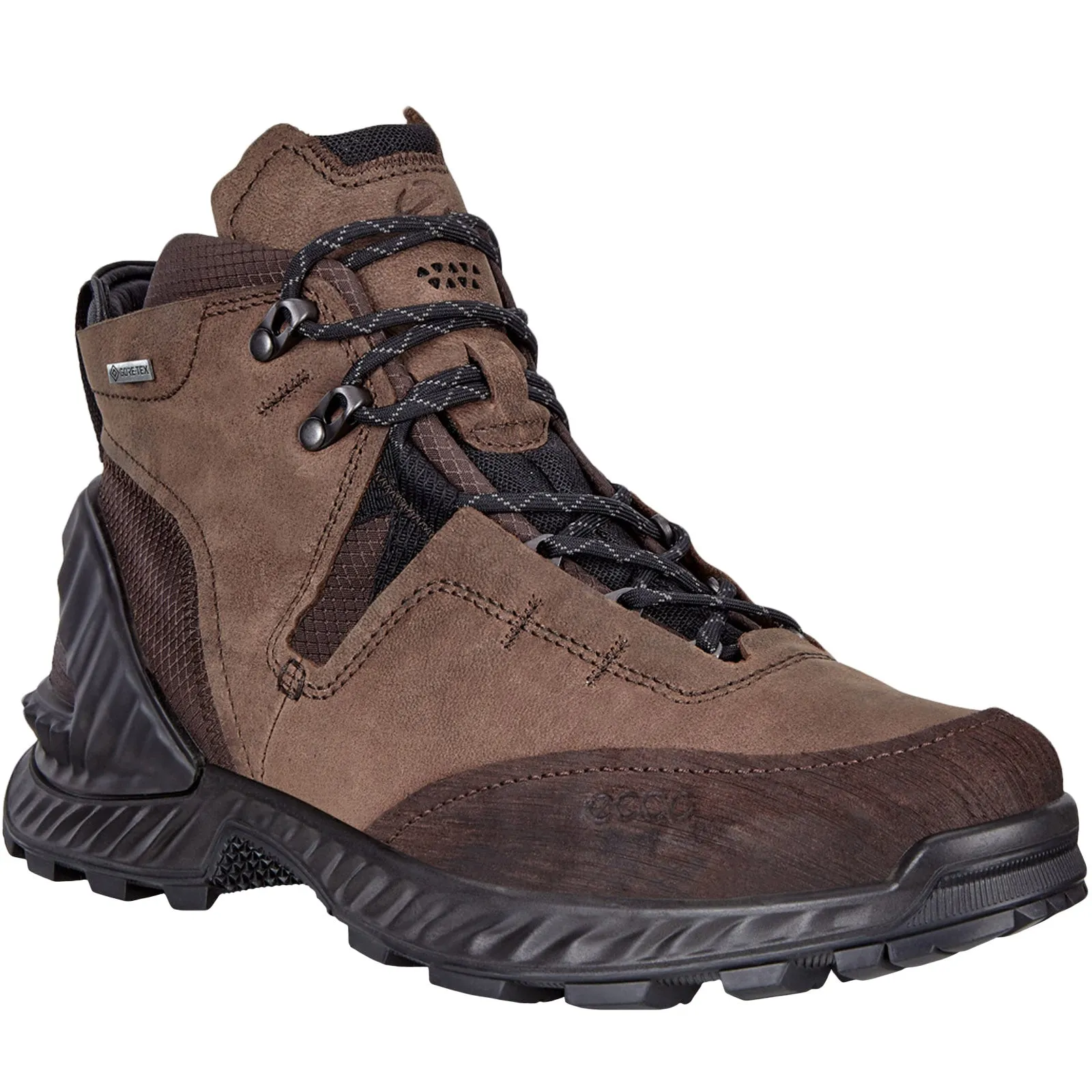 ECCO Mens Exohike Gore-Tex Leather Hiking Boots - Mocha