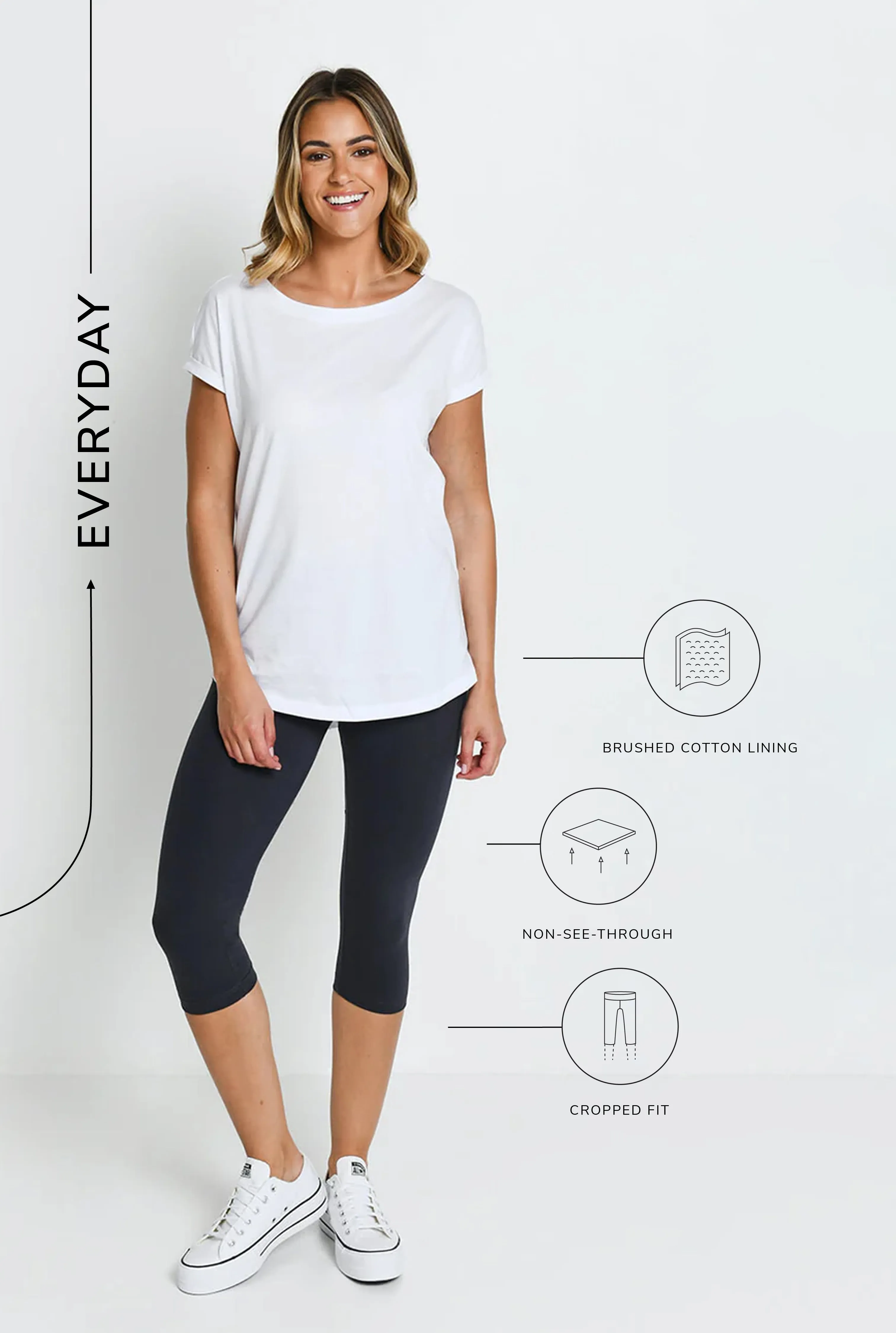 Everyday Cropped Leggings - Odyssey Grey