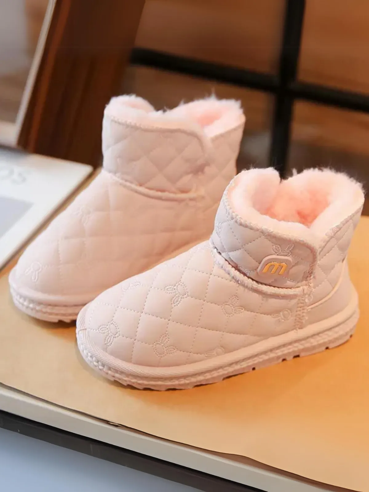 Girls Warm Plush Ankle Snow Boots By Liv and Mia