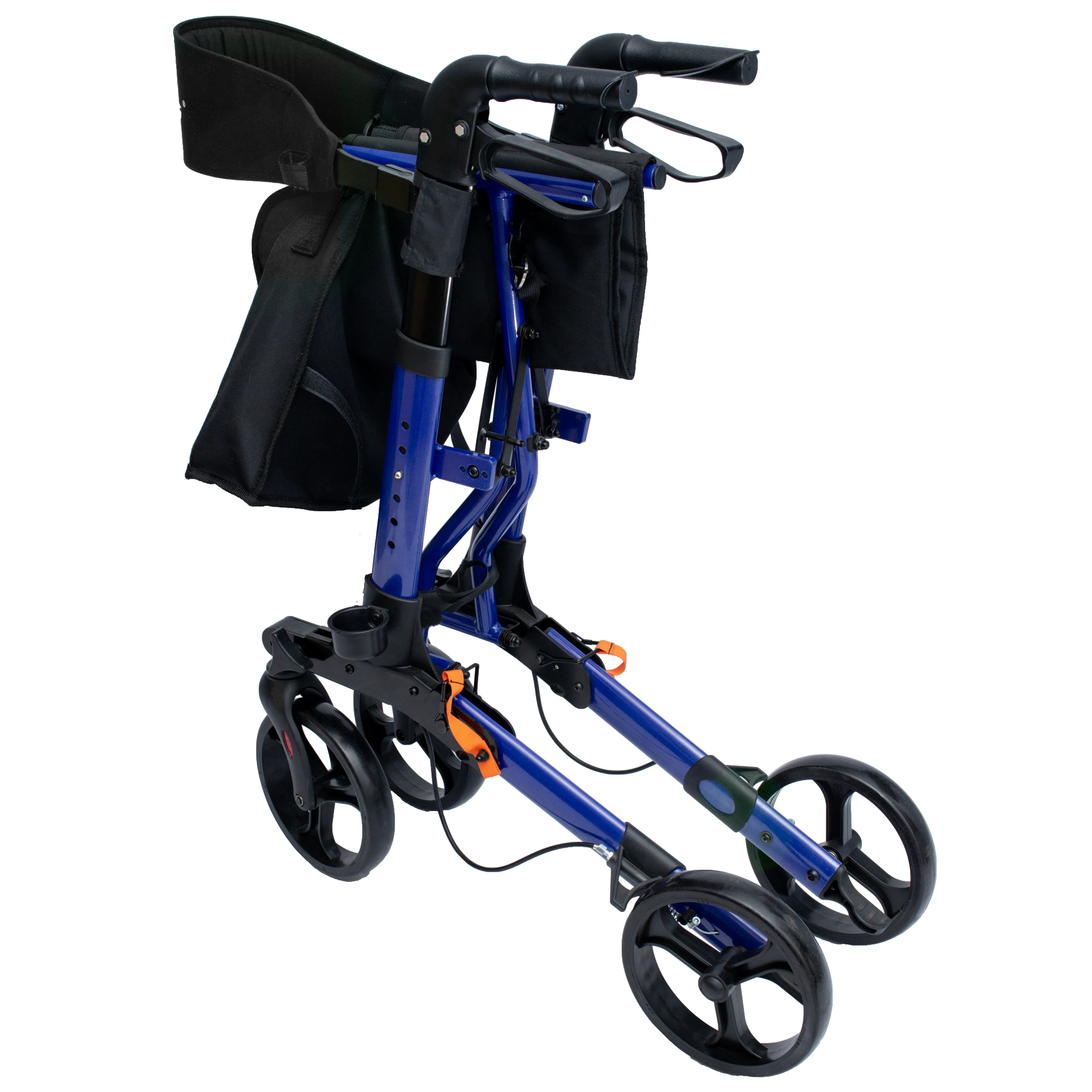 ILG-622 - iLIVING Foldable Upright Mobility Rollator, Light Weight Walker for Senior, Front Bag and Easy to Clean Seat and Back Rest, Dual Brakes with Parking Lock