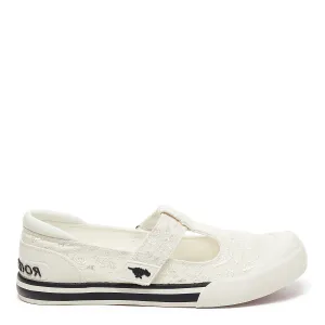 Jazzin J-Bar White Eyelet Trainers