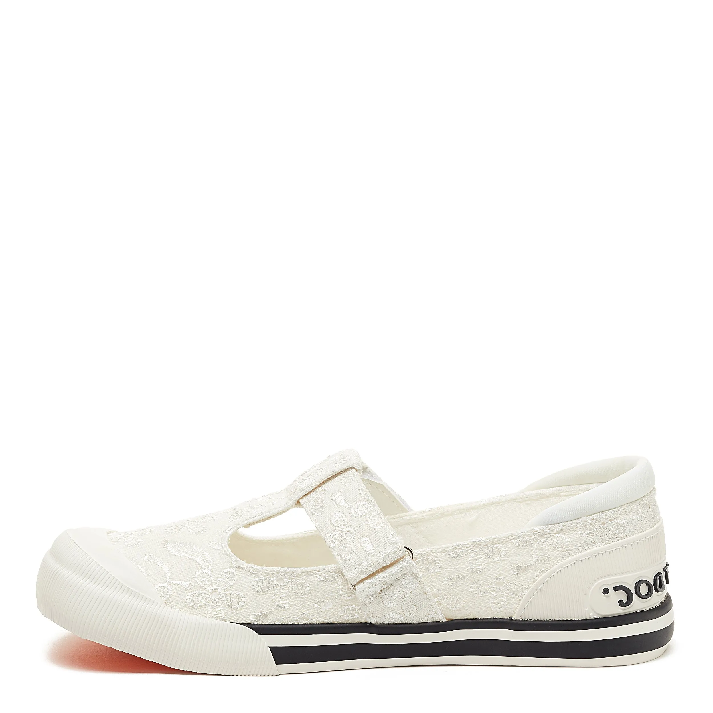 Jazzin J-Bar White Eyelet Trainers