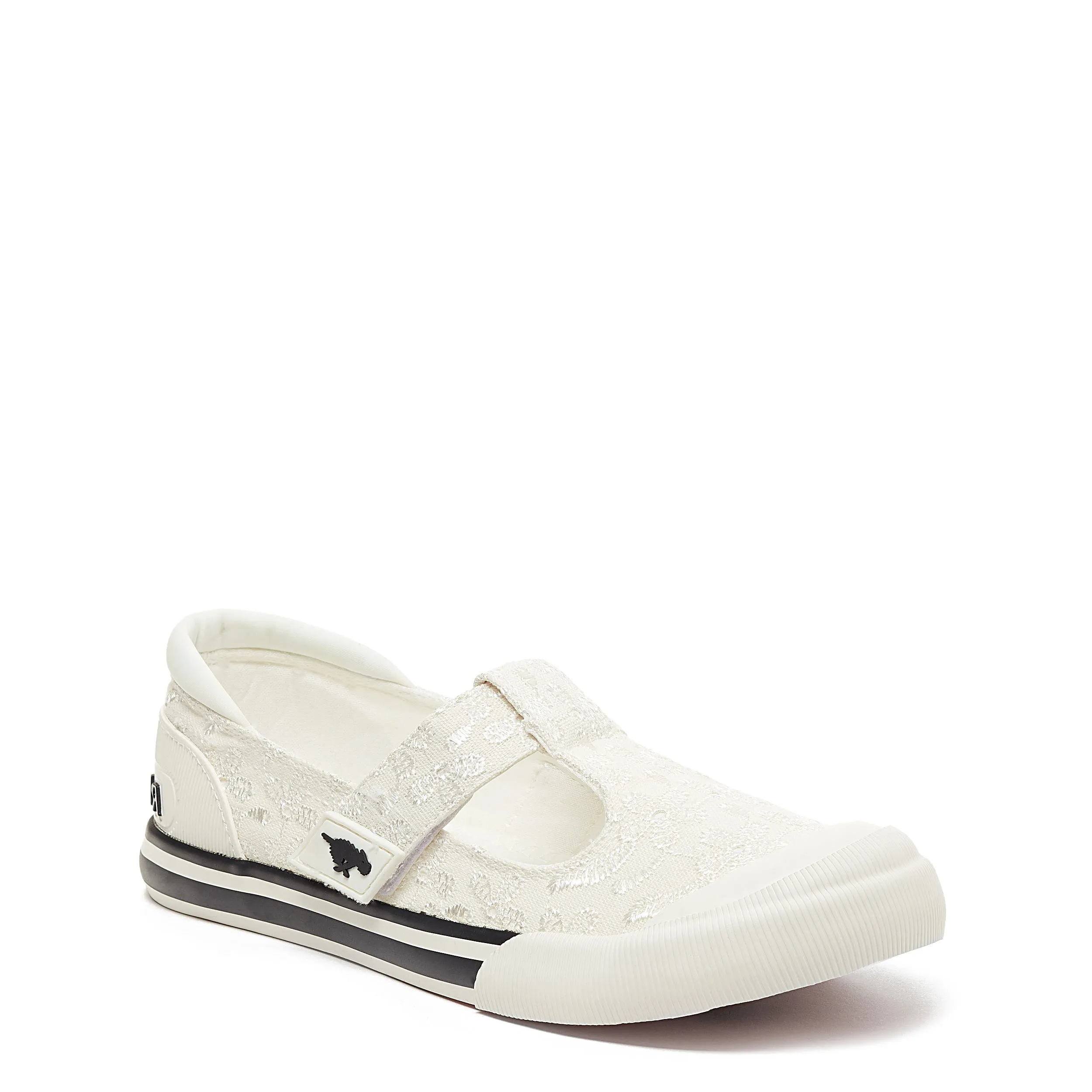 Jazzin J-Bar White Eyelet Trainers