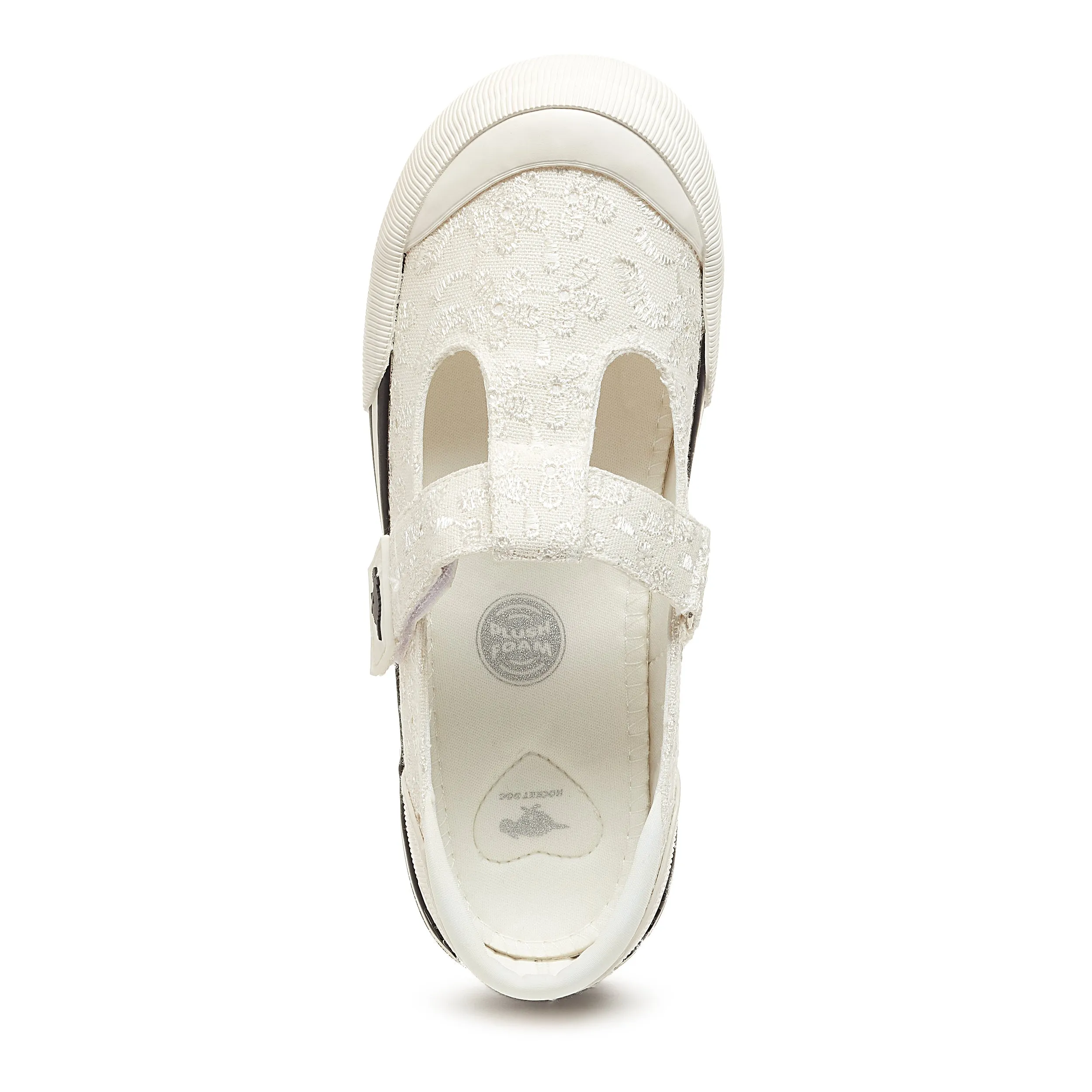 Jazzin J-Bar White Eyelet Trainers