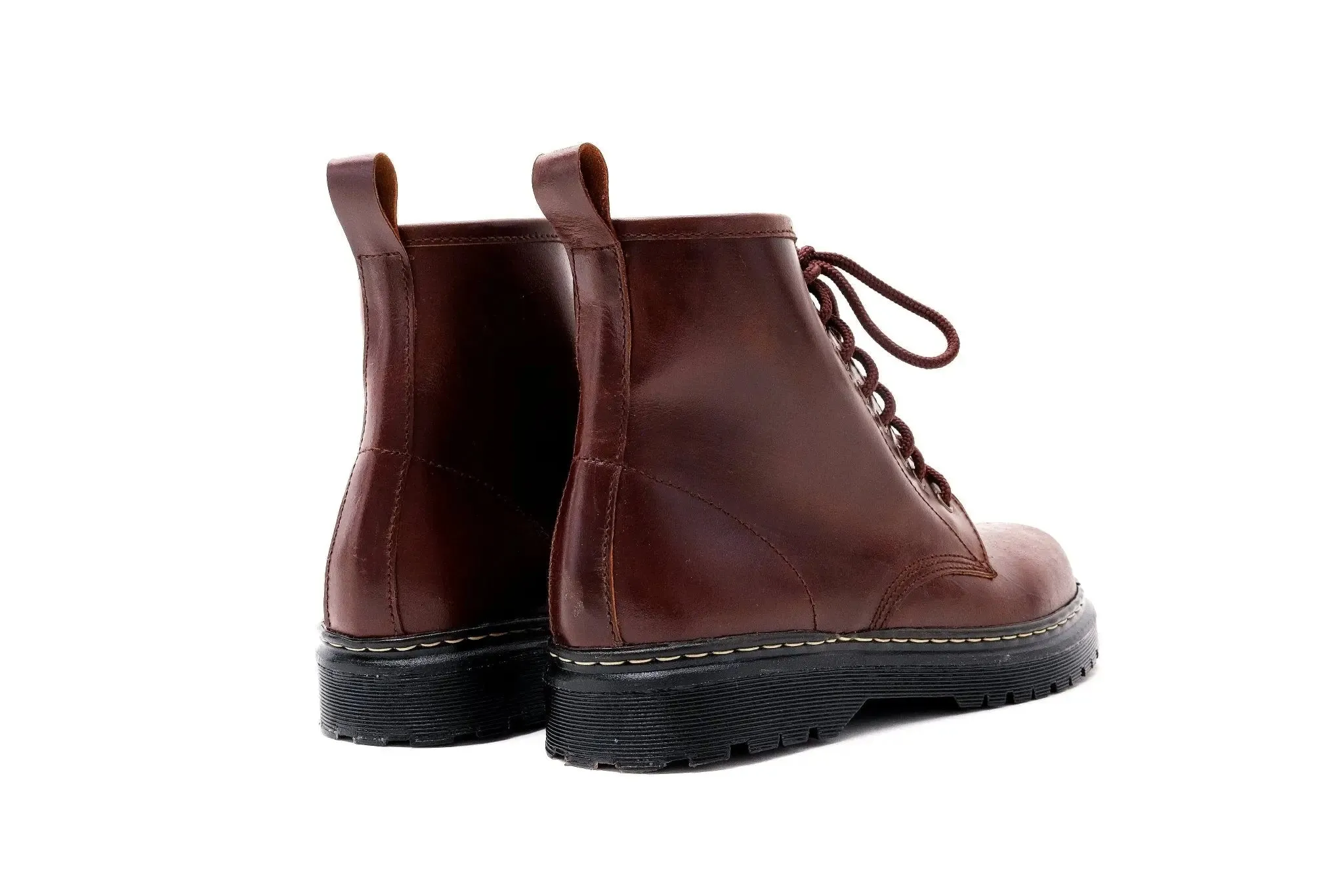 MARCELINO High Cut Leather Riding Boots - Walnut