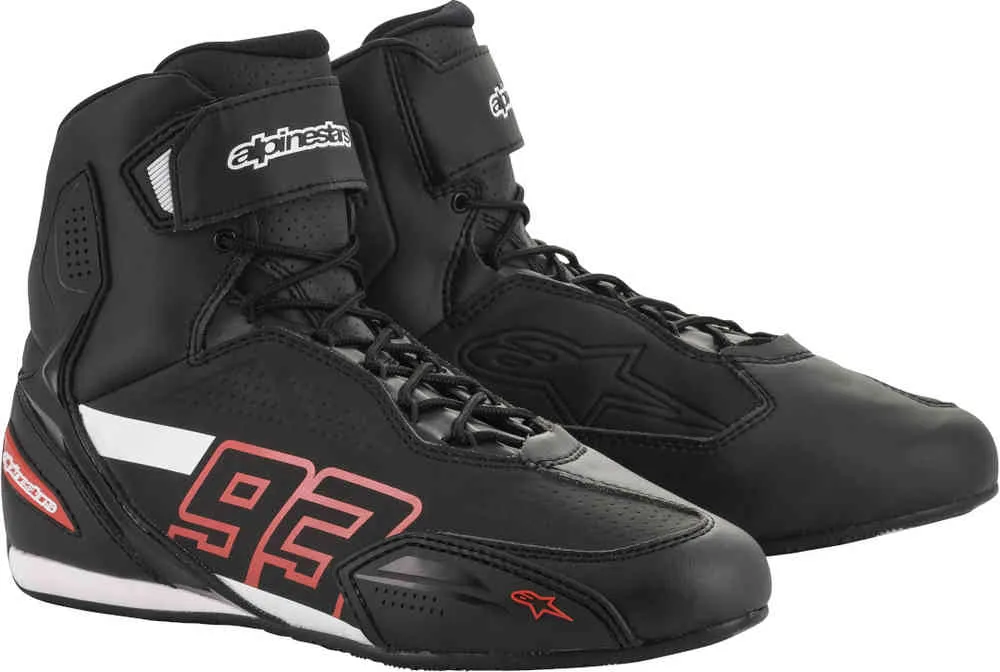 MM93 Austin Alpinestars Motorcycle Shoes Black/Red/White