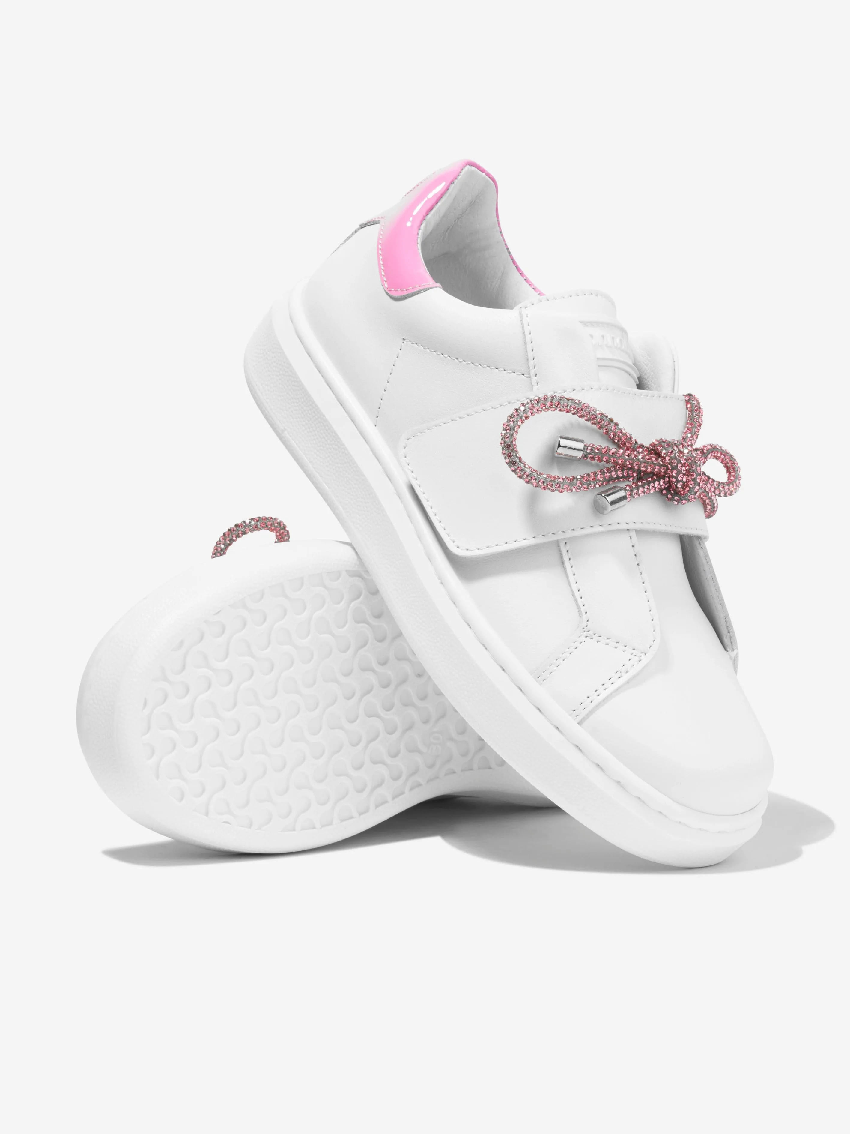 Monnalisa Girls Diamante Trainers in Pink