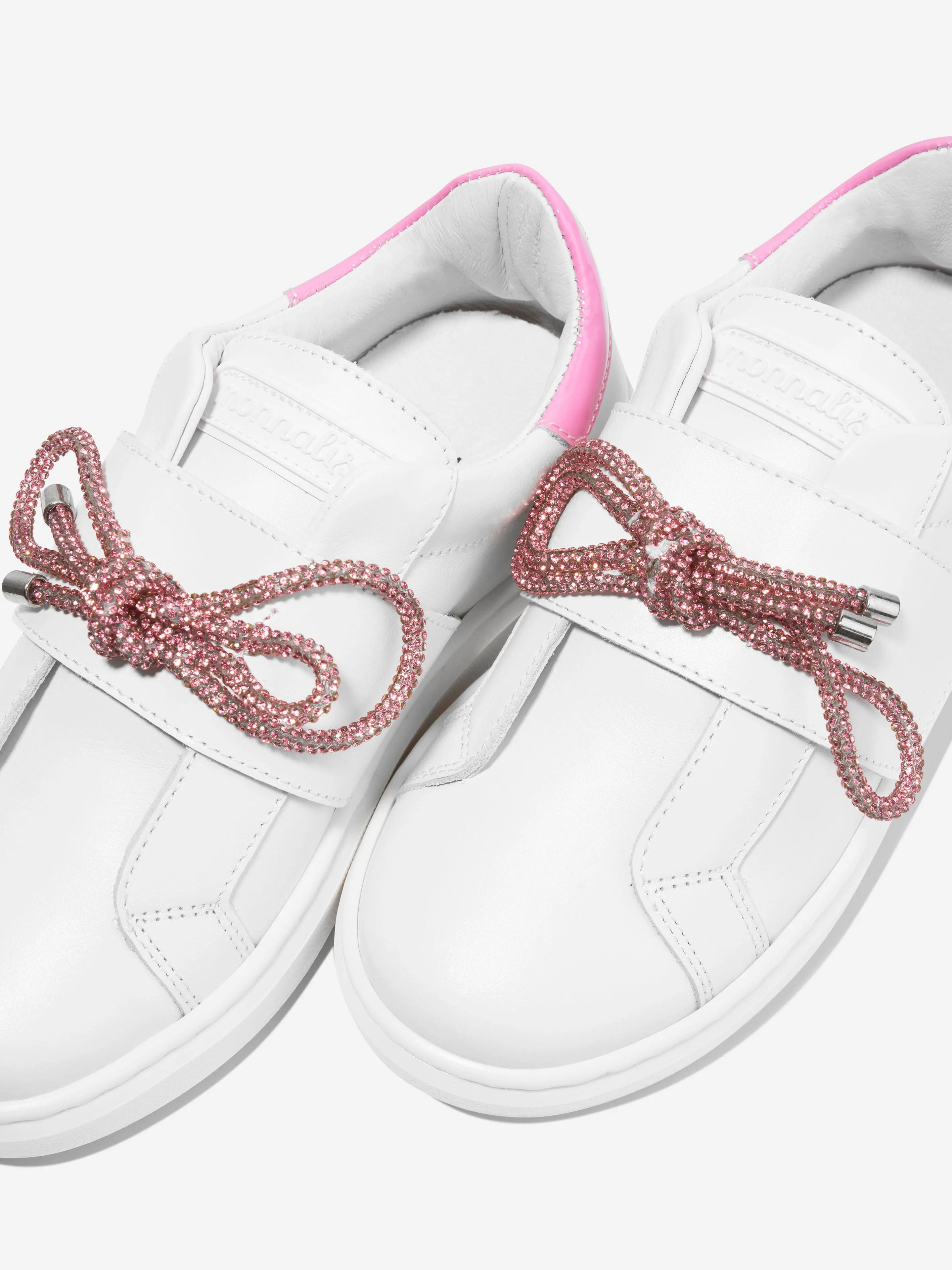 Monnalisa Girls Diamante Trainers in Pink