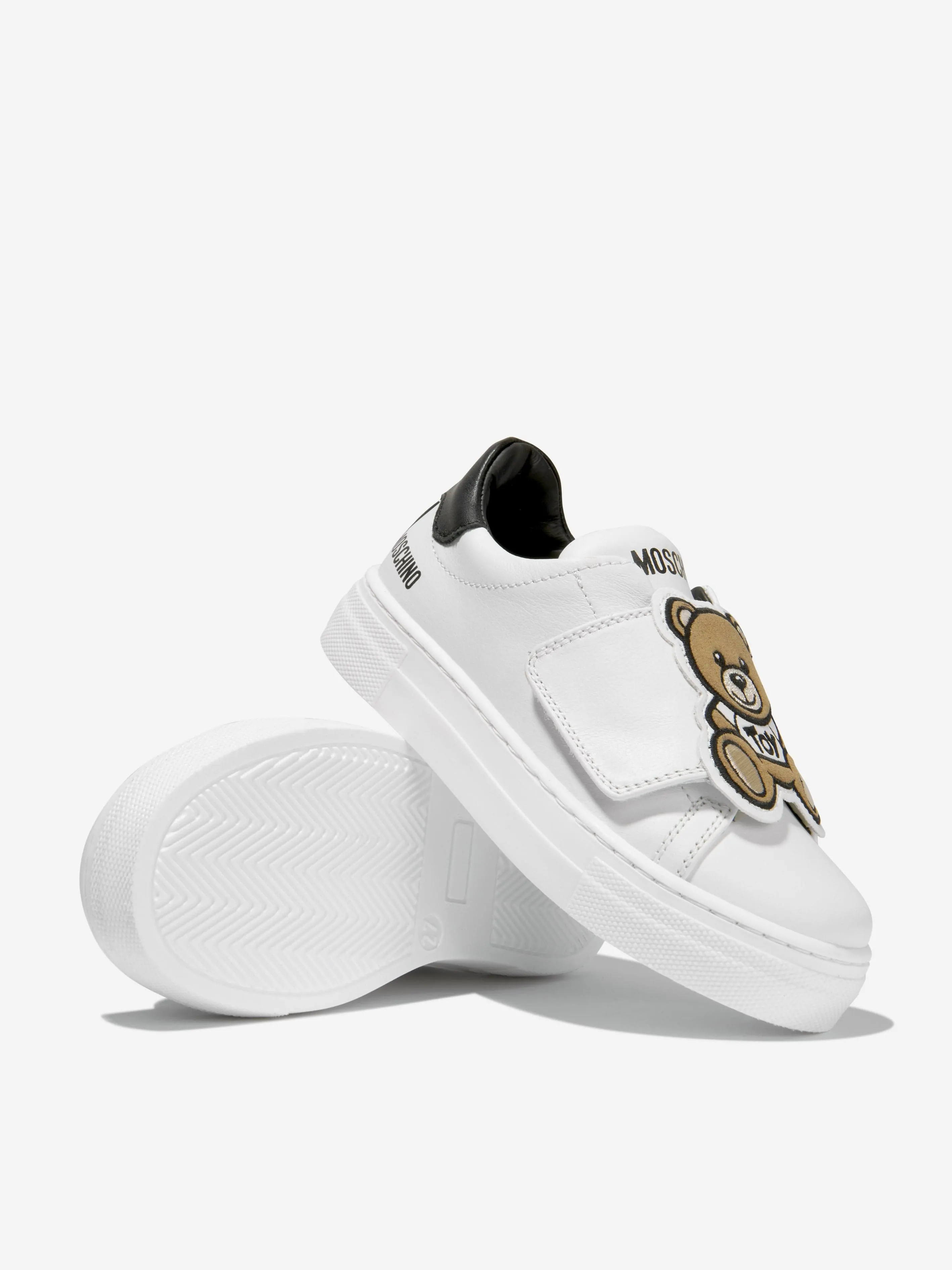 Moschino Unisex Leather Teddy Bear Strap Trainers