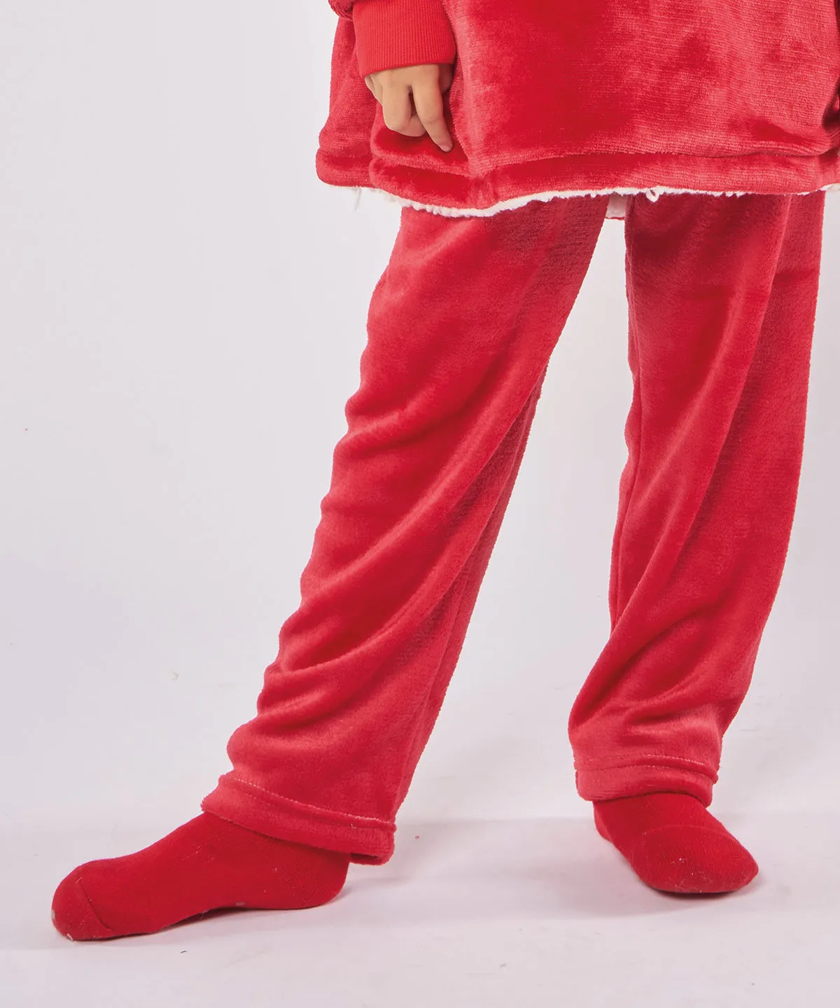 Red - The kids Ribbon luxury Eskimo-style fleece socks