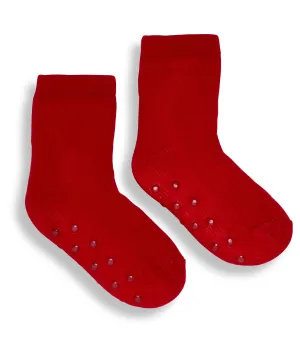 Red - The kids Ribbon luxury Eskimo-style fleece socks