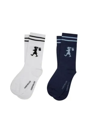 RUNAWAY GIRL SOCKS WHITE/DENIM BLUE