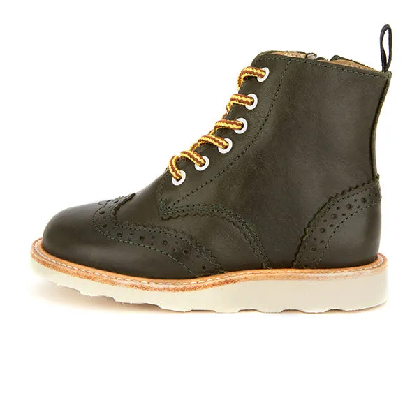 Sidney Brogue Kids Boot Hunter Green Leather