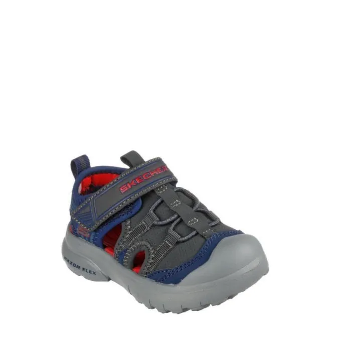 Skechers Toddlers Razor Rush Charcoal Navy Sandal