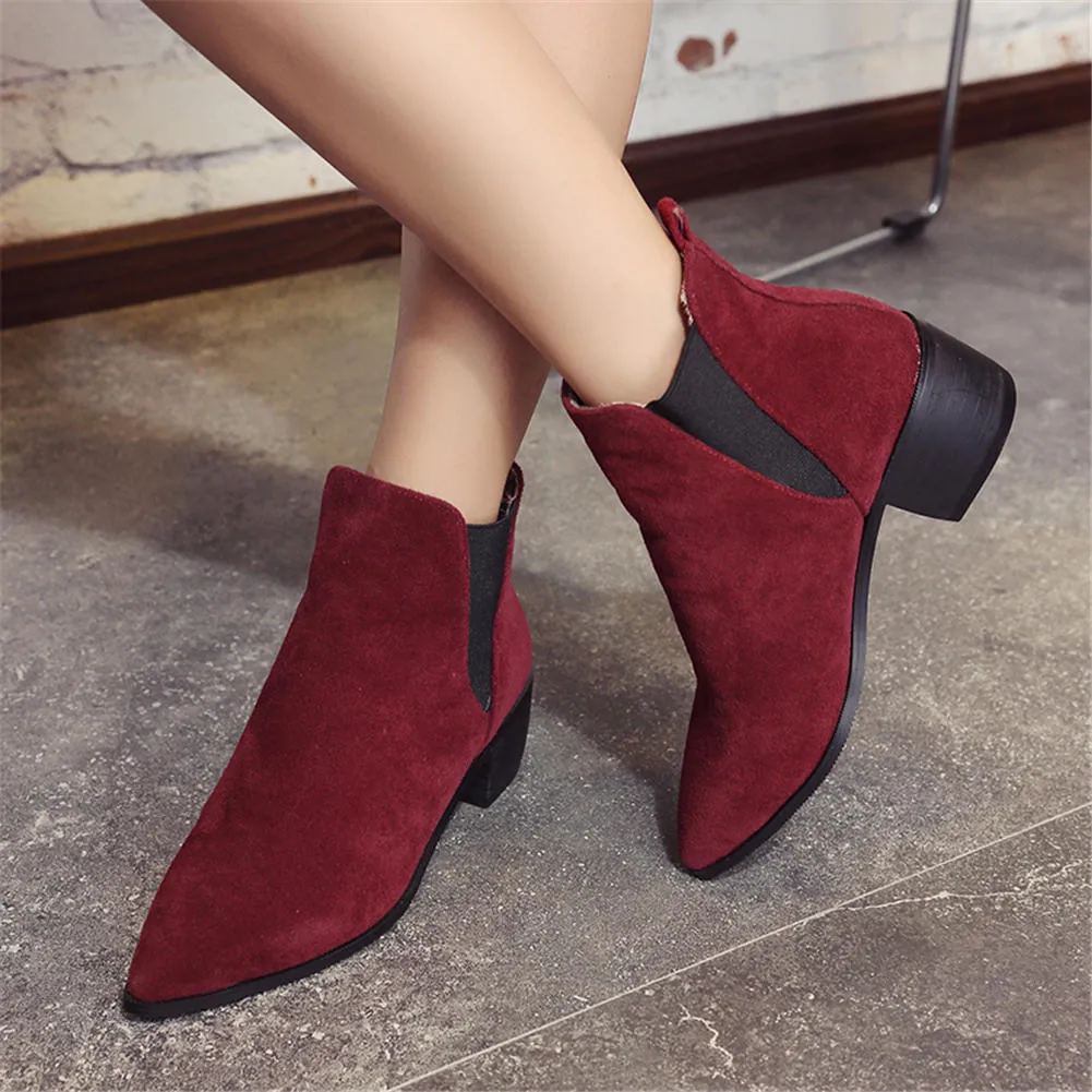 square heels  Ankle Boots Woman shoes