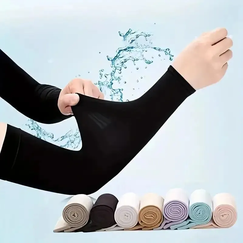 Sun Protection Ice Cooling Silk Arm Covers