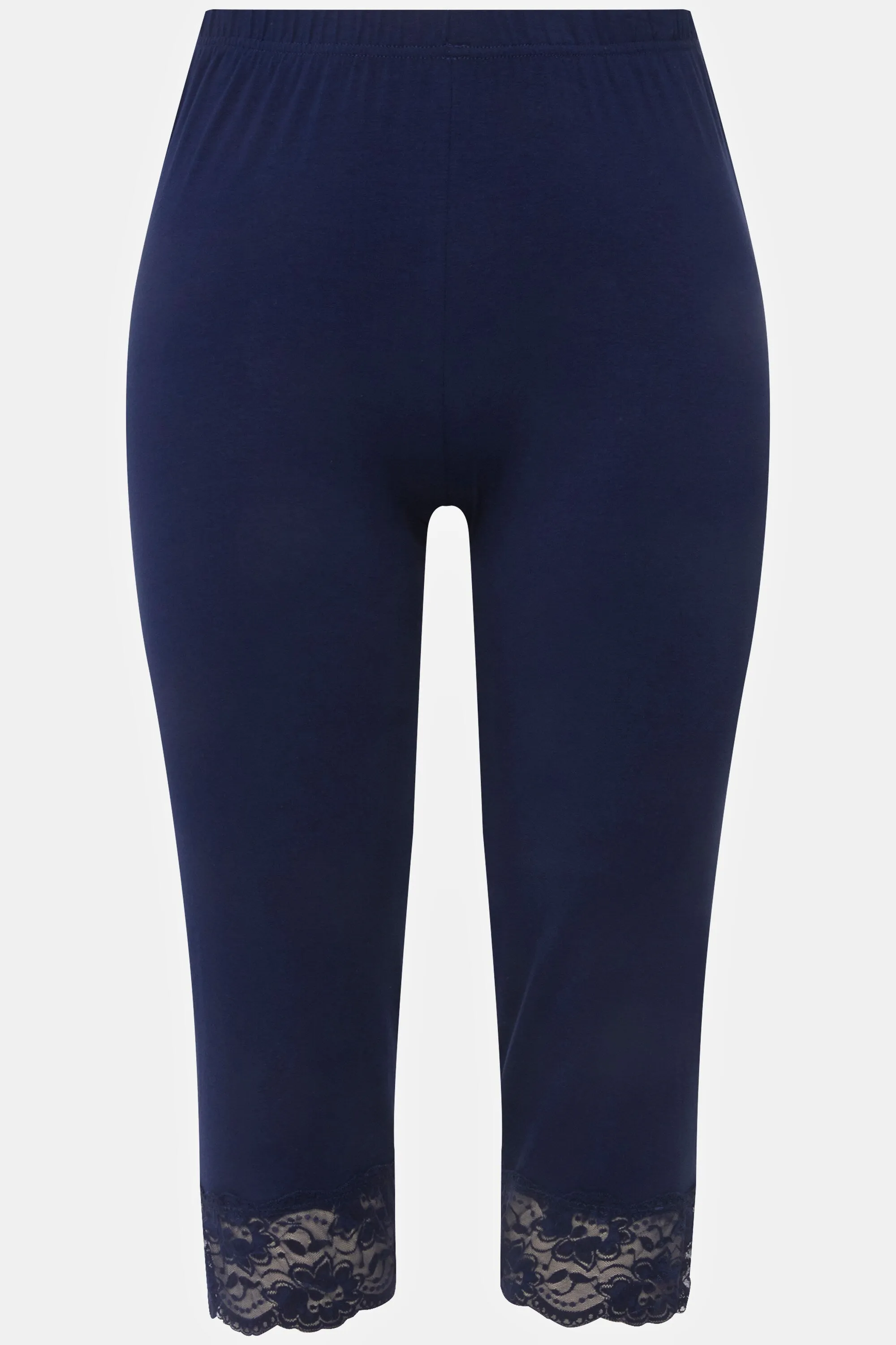 Ulla Popken Navy Lace Capri Leggings