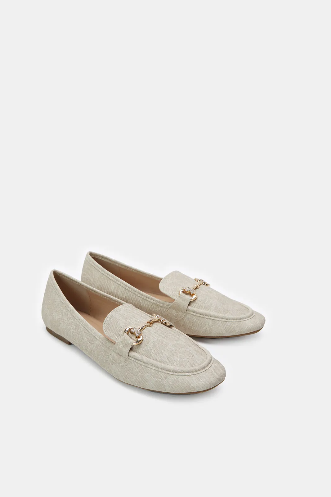 Women Ivory Loafer With Embellishment