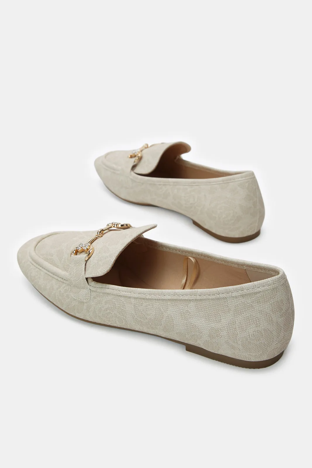 Women Ivory Loafer With Embellishment