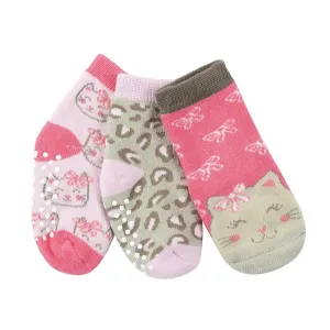 Zoocchini 3pair Comfort Terry Socks Kallie the Kitty 0-24M