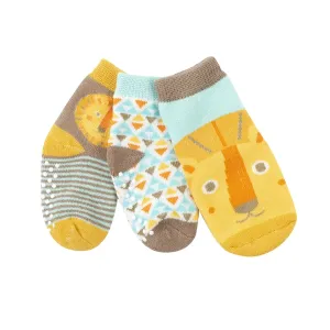 Zoocchini 3pair Comfort Terry Socks Leo the Lion 0-24M